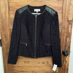 Black Leather & Lace Calvin Klein Suit Jacket